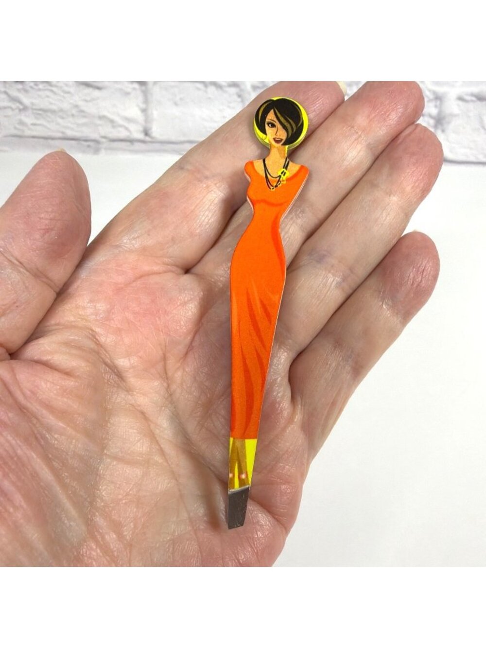 Limited Edition Beauty Secrets Lady Tweezers Slant Tip Orange Dress Discontinued - Picture 6 of 8